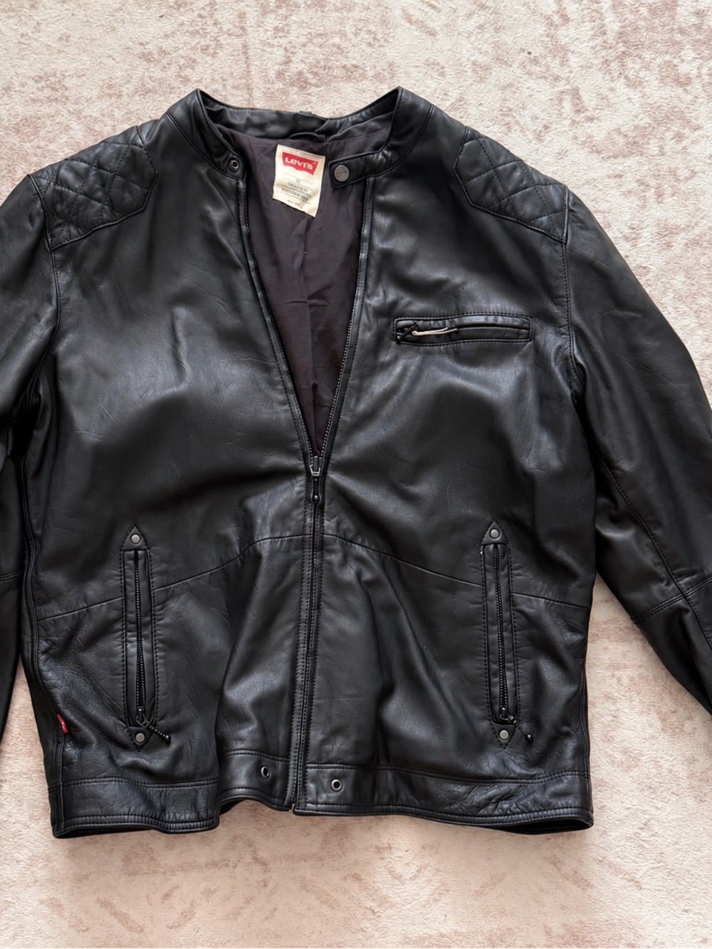 Levi's Black Genuine Leather Moto Jacket